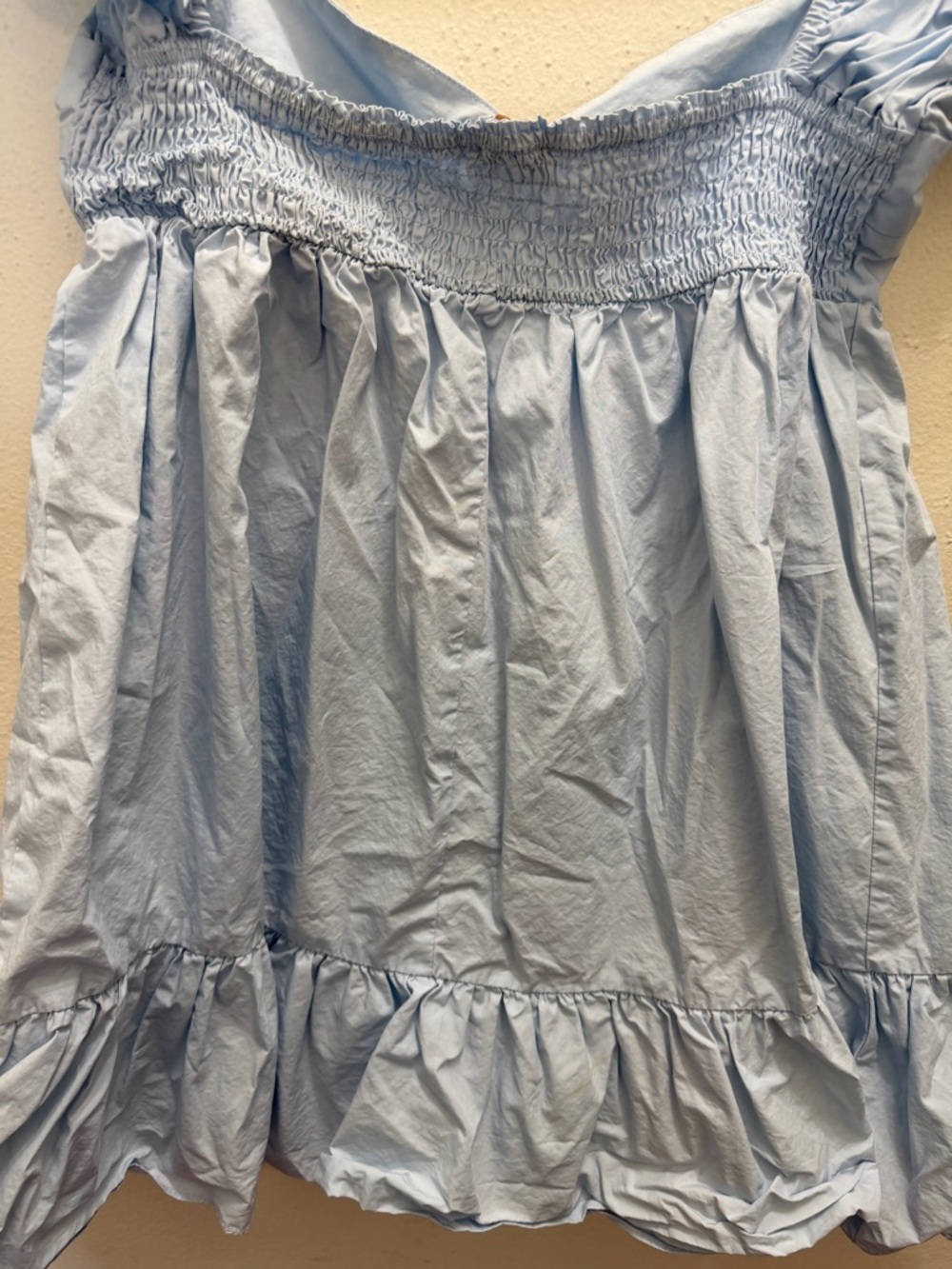 Olivaceous Baby Blue Puff Sleeve Babydoll Dress Size Large - Picture 8 of 14
